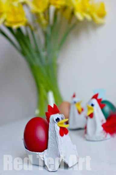 Chicken Egg Cups - a simple upcycled craft idea