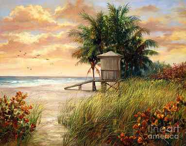 Wall Art - Painting - Hollywood Life Guard Hut by Laurie Snow Hein
