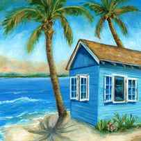 Blue Beach Hut by Marilyn Dunlap