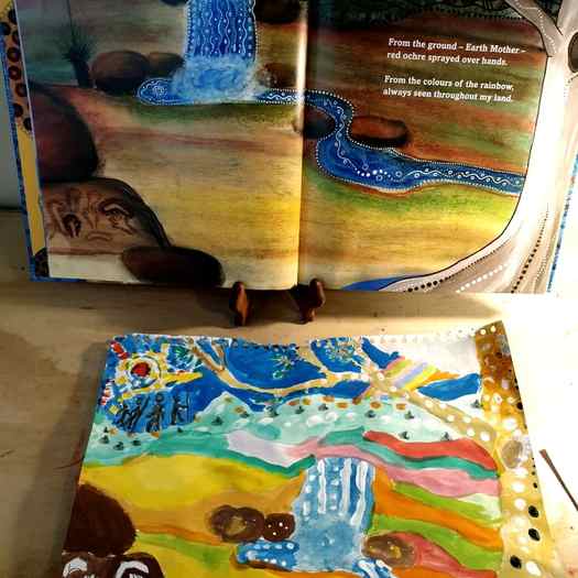 Aboriginal book and child