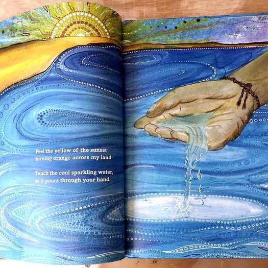illustrations from an Aboriginal book with waterway