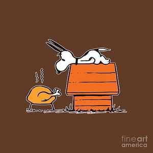 Wall Art - Painting - Snoopy Thanksgiving by Suddata Cahyo