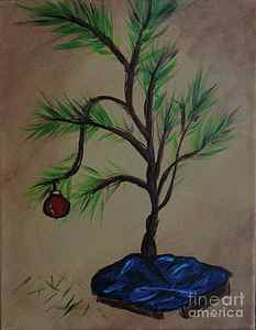 Wall Art - Painting - A Charlie Brown Christmas Tree by Kathy Carlson
