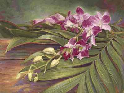 Wall Art - Painting - Dendrobium Orchids by Lucie Bilodeau