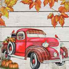Vintage Fall Truck-B by Jean Plout
