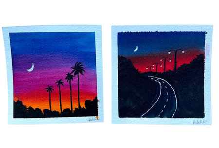Watercolor sunsets