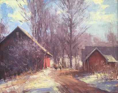 Farm Lane in Winter, 24 x 30