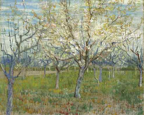 Vincent van Gogh (1853–1890), The Pink Orchard (1888), oil on canvas, 64 x 80 cm, Van Gogh Museum, Amsterdam. Wikimedia Commons.