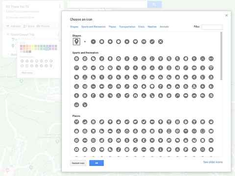 Google Maps Icons