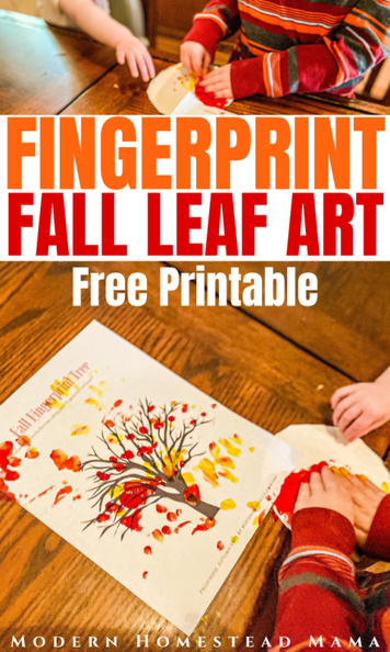 Fingerprint Fall Leaf Craft (with FREE Printable) | Modern Homestead Mama