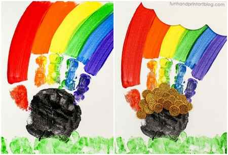 How to make a Rainbow Handprint Painting on Canvas