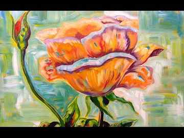 Acrylic painting Tutorial | Rose and Bud | Floral art lesson Art Sherpa