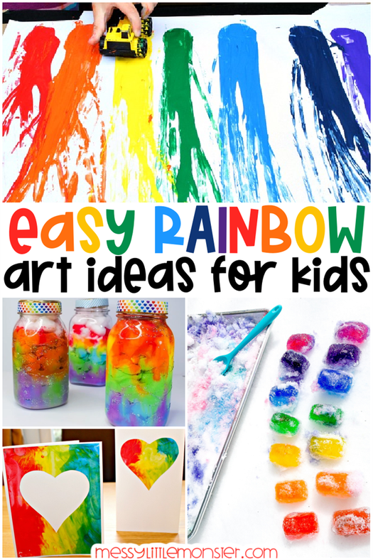 Easy rainbow painting ideas for kids