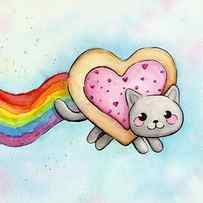 Nyan Cat Valentine Heart by Olga Shvartsur