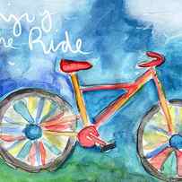 Enjoy The Ride- Colorful Bike Painting by Linda Woods
