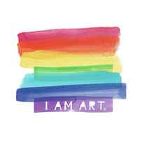 I AM ART Rainbow Stripe- Art by Linda Woods by Linda Woods