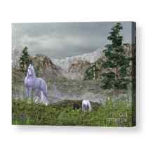 Unicorns in the Mountains Acrylic Print by Elle Arden Walby