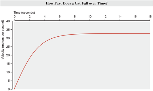Figure charts a cat’s speed over time.
