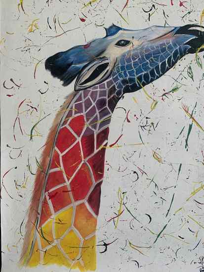 Giraffe painting - Abstract & contemporary Giraffe art from Southern Africa.