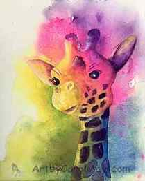 Finish your fun giraffe painting.