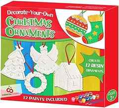 ORIENTAL CHERRY Christmas Crafts for Kids - Decorate and Paint Your Own Resin Ornaments Kits (Includes Paints Brushes) - D. 