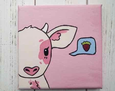 Cow Paintings For Kids Baby Cow Canvas Painting