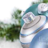 Blue Christmas ornaments 3 by Elena Elisseeva