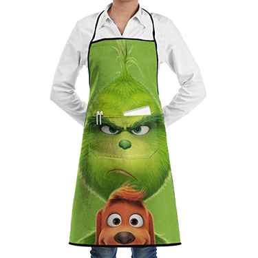 Home Bib Kitchen Aquaculture Art Apron The Grinch Stole Christmas for Restaurant Cooking BBQ Aprons Woodwork Painter Artist Painters School Students, Utility Or Work Apron