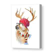 Winter Fun Deer Canvas Print / Canvas Art by Lanie Loreth