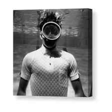 A Male Model Underwater In A Pool With A Scuba Canvas Print / Canvas Art by Leonard Nones