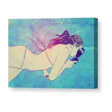 Swimming Girl Canvas Print / Canvas Art by Giuseppe Cristiano