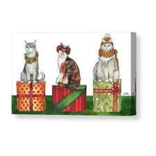 Christmas Cats Canvas Print / Canvas Art by Elizabeth Medley