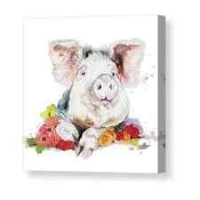 Happy Little Pig Canvas Print / Canvas Art by Patricia Pinto