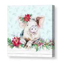 Holiday Little Piggy Canvas Print / Canvas Art by Patricia Pinto