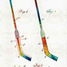 Hockey Stick Art Patent - Sharon Cummings by Sharon Cummings