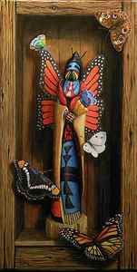 Wall Art - Painting - Butterfly Maiden Kachina by Rebecca Riel
