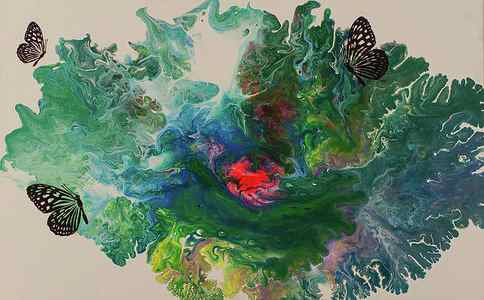 Wall Art - Painting - Butterflies and Flowers by Reginald Ware