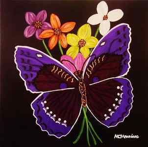 Wall Art - Painting - Purple Butterfly by Celeste Manning