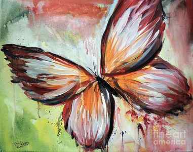 Wall Art - Painting - Acrylic Butterfly by Tom Riggs