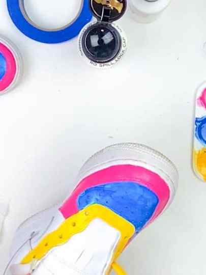 painting shoes with acrylic paint