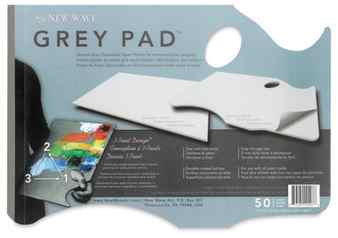 New Wave Palette - Disposable Palette, Grey Pad, Handheld, 11