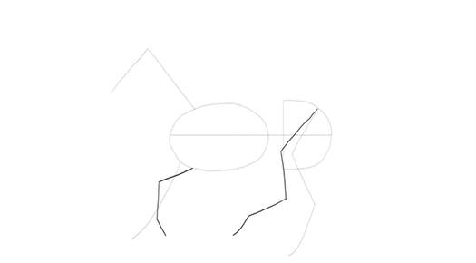 horse in canter simple drawing