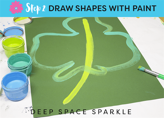 How to draw & paint large-scale tropical flowers and leaves from Deep Space Sparkle STEP 2