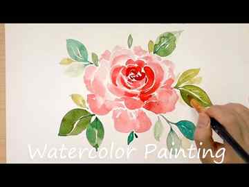 How to Paint a Rose Red Petals Watercolor Painting