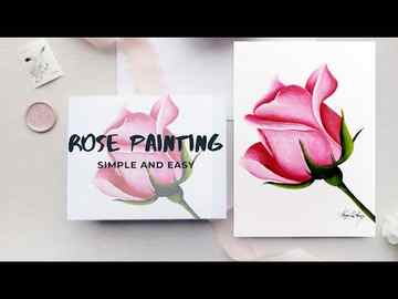 how to paint a Rose acrylics simple and easy STEPS Step by step acrylic painting beginners ROSE