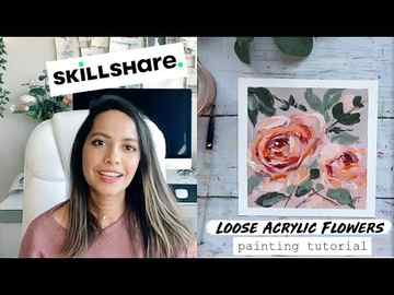 Abstract Flowers How to Paint a Rose Acrylic Painting Tutorial SKILLSHARE