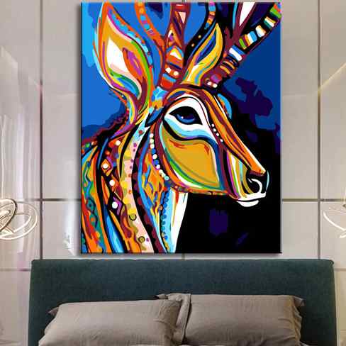 Reindeer Paint by Numbers Kit | Inspired by Picasso Art