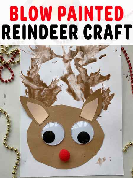 Blow Painted Reindeer Craft