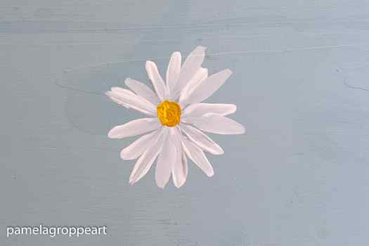Simple daisy painted in acrylics, How to Paint a Simple Daisy 