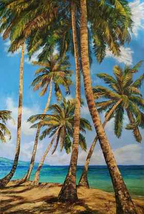 Sea, palm trees,summer thumb